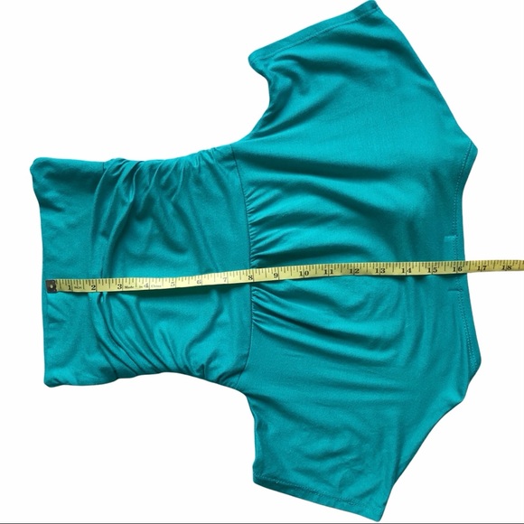 Moa Moa Girls Top Small TEAL Flower - Picture 6 of 10